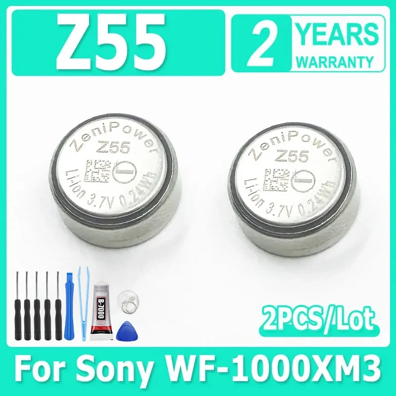 

2 шт./лот Z55 новый аккумулятор для Sony WF-1000XM3 WF-SP900 WF-SP700N WF-1000X аккумулятор TWS наушники 3,7 В 65 мАч CP1254