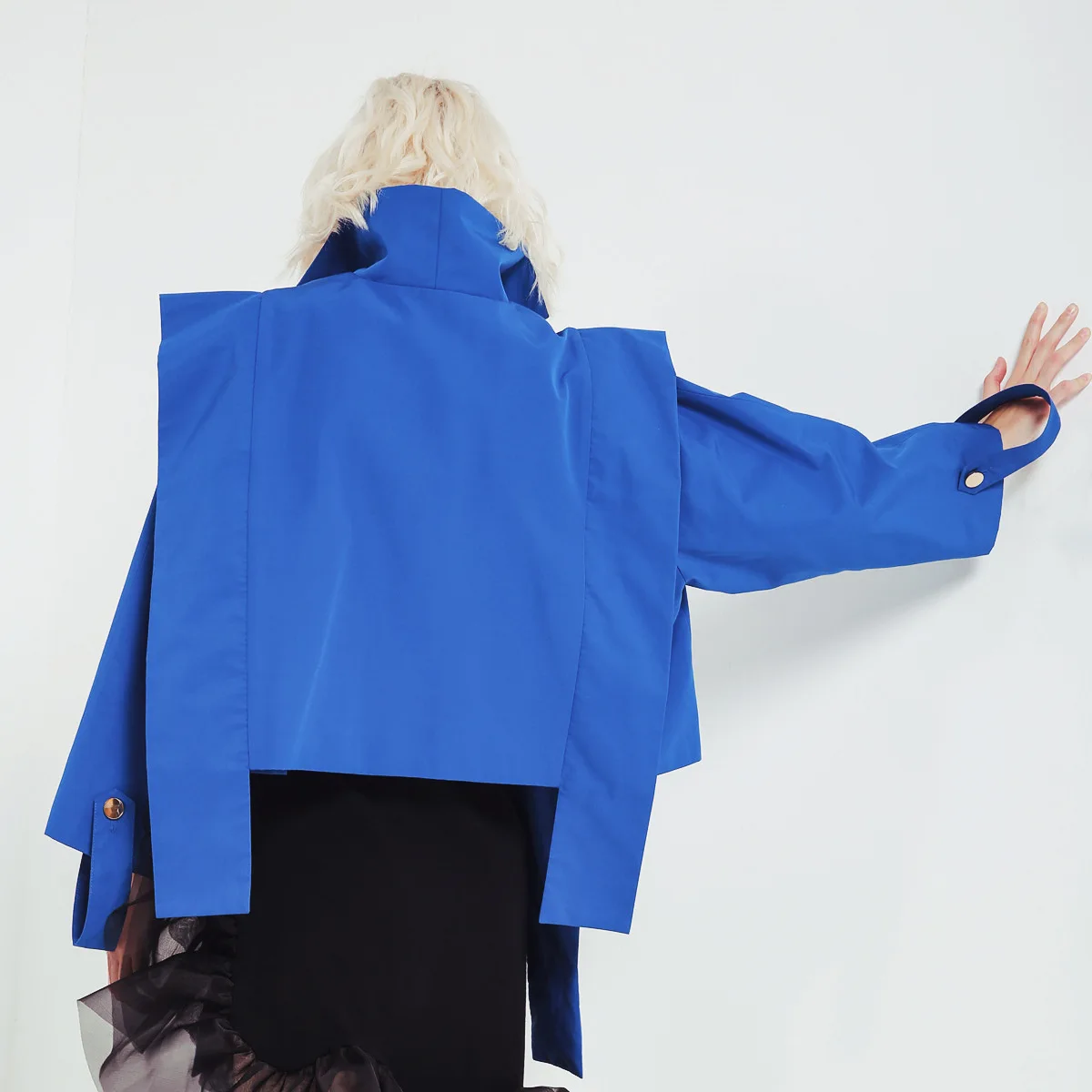 OF.STUDIOS-Veste Courte Vintage At pour Femme, Manteau Bleu Décontracté à la Mode