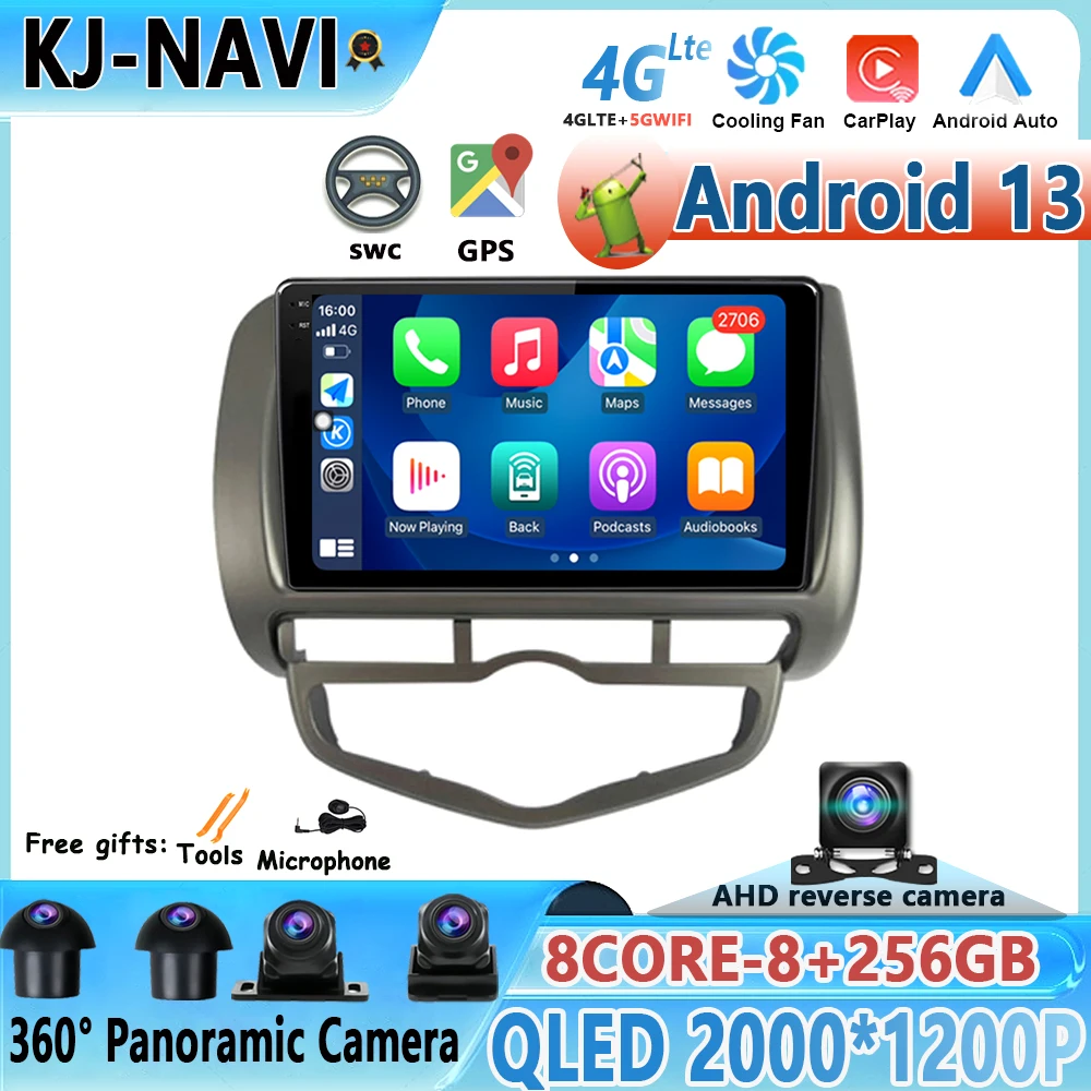 

Android 13 Radio Multimedia Player For Honda Jazz City 2004 - 2007 Car Video Navigation Autoradio Carplay GPS Navi No 2Din DVD