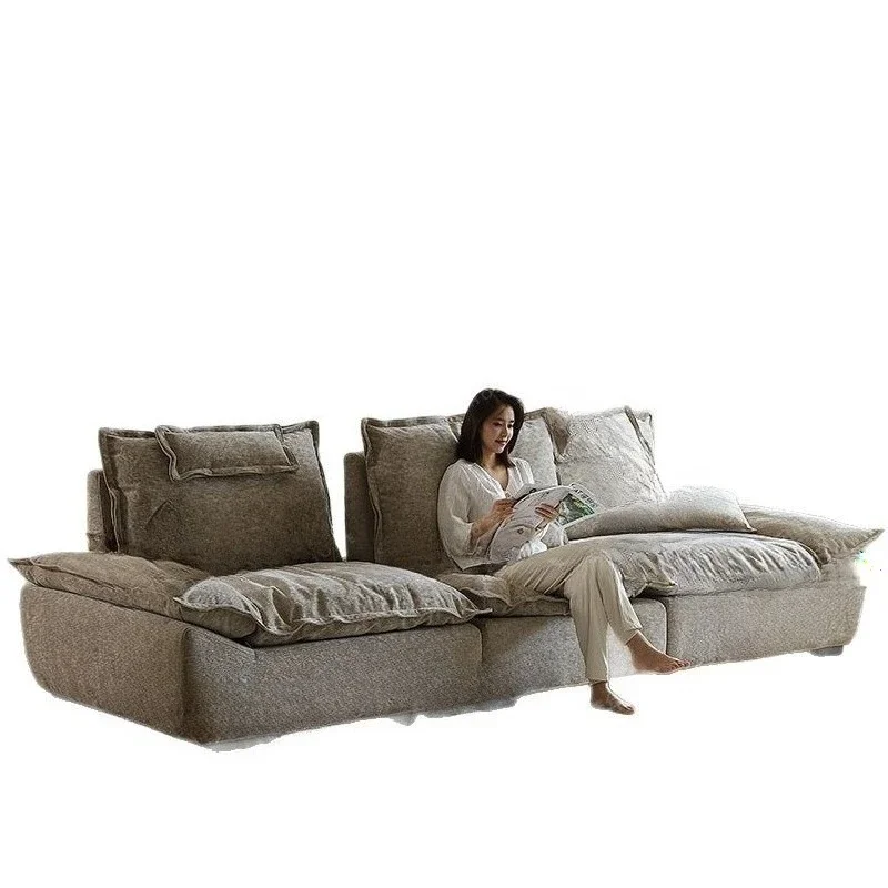 

Sailing sofa, Italian living room down super deep sitting width, movable backrest fabric sofa