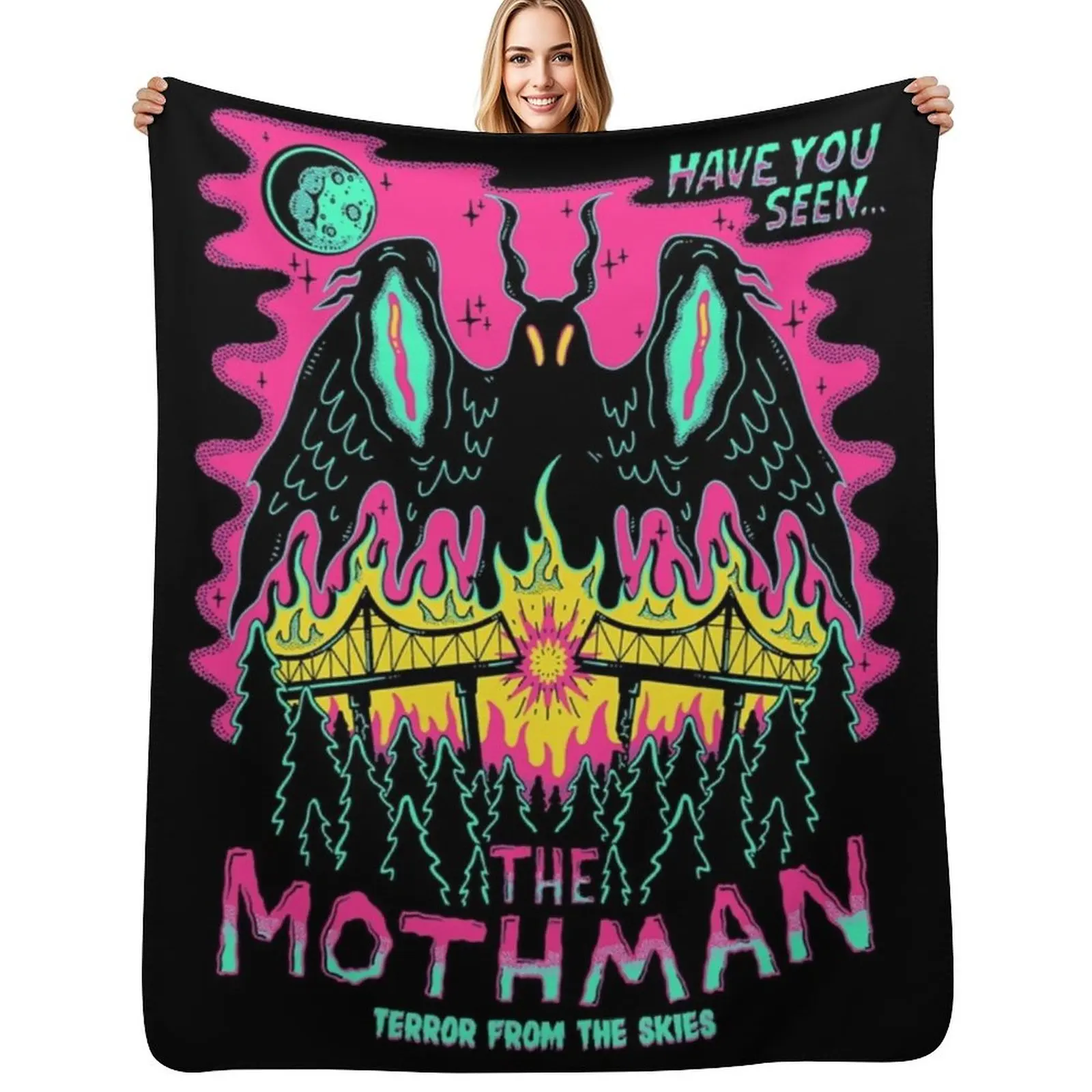 

Mothman Throw Blanket Bed christmas gifts Soft Plaid Quilt Blankets