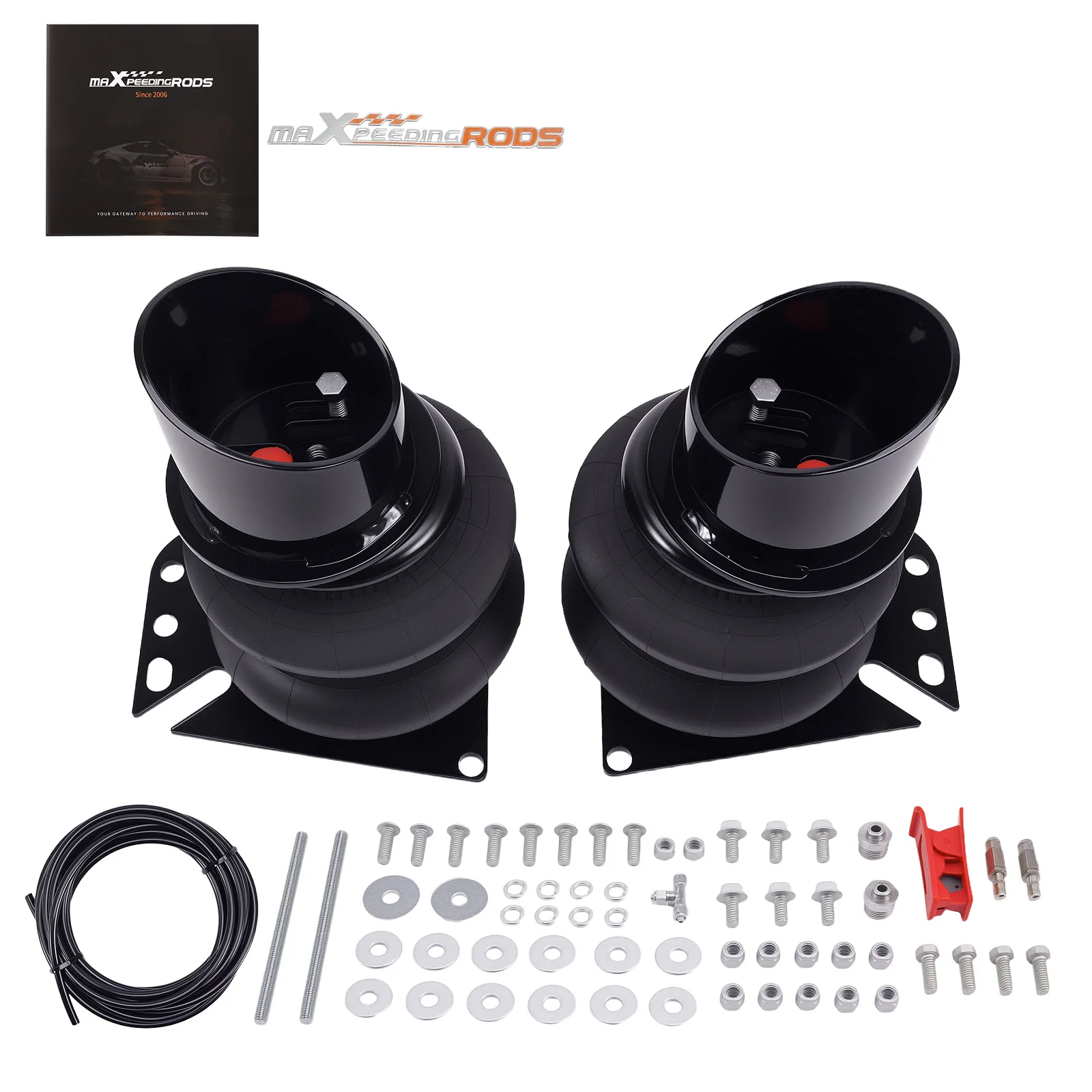 Front Air Ride Suspension Brackets & 2600 Bags Kit for Chevy Brookwood 1958–1961