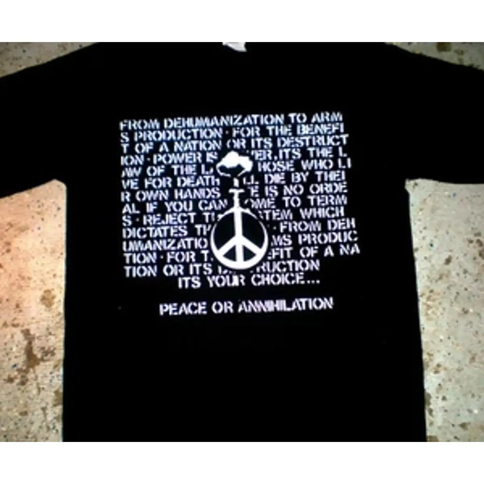 Crucifix 'Peace or' T shirt punk oi kbd crass discharge negative minor 1984 vintage Washed Casual Stretched designer clothes