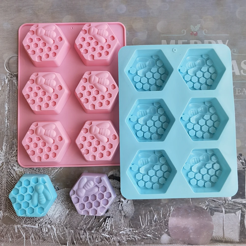Silicone Hexagonal Bee Soap Mold for Handmade DIY Clay Wax Sheets  Easy Release Non-Stick Plaster Craft Candle Making Mould