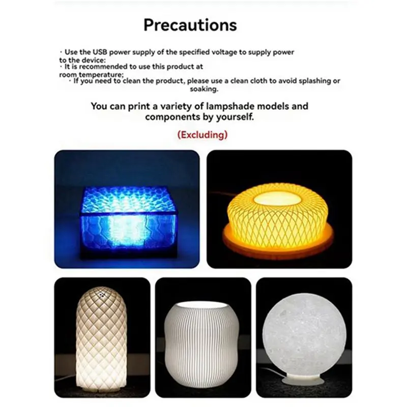 AT29-For Bambu Lab Led Lamp Kit Adjustable Light Kit Led Light Parts Hardware DIY Model White /Cold/Warm Light Without 9 Pcs