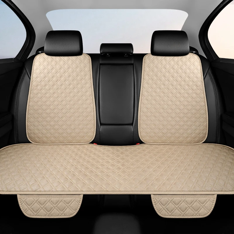 وسادة مقعد السيارة، غطاء وسادة مقعد من قماش الكتان العالمي لجميع المواسم، وسادة مقعد من قطعة واحدة، مجموعة مسند الظهر مكونة من ثلاث قطع، النمل #4