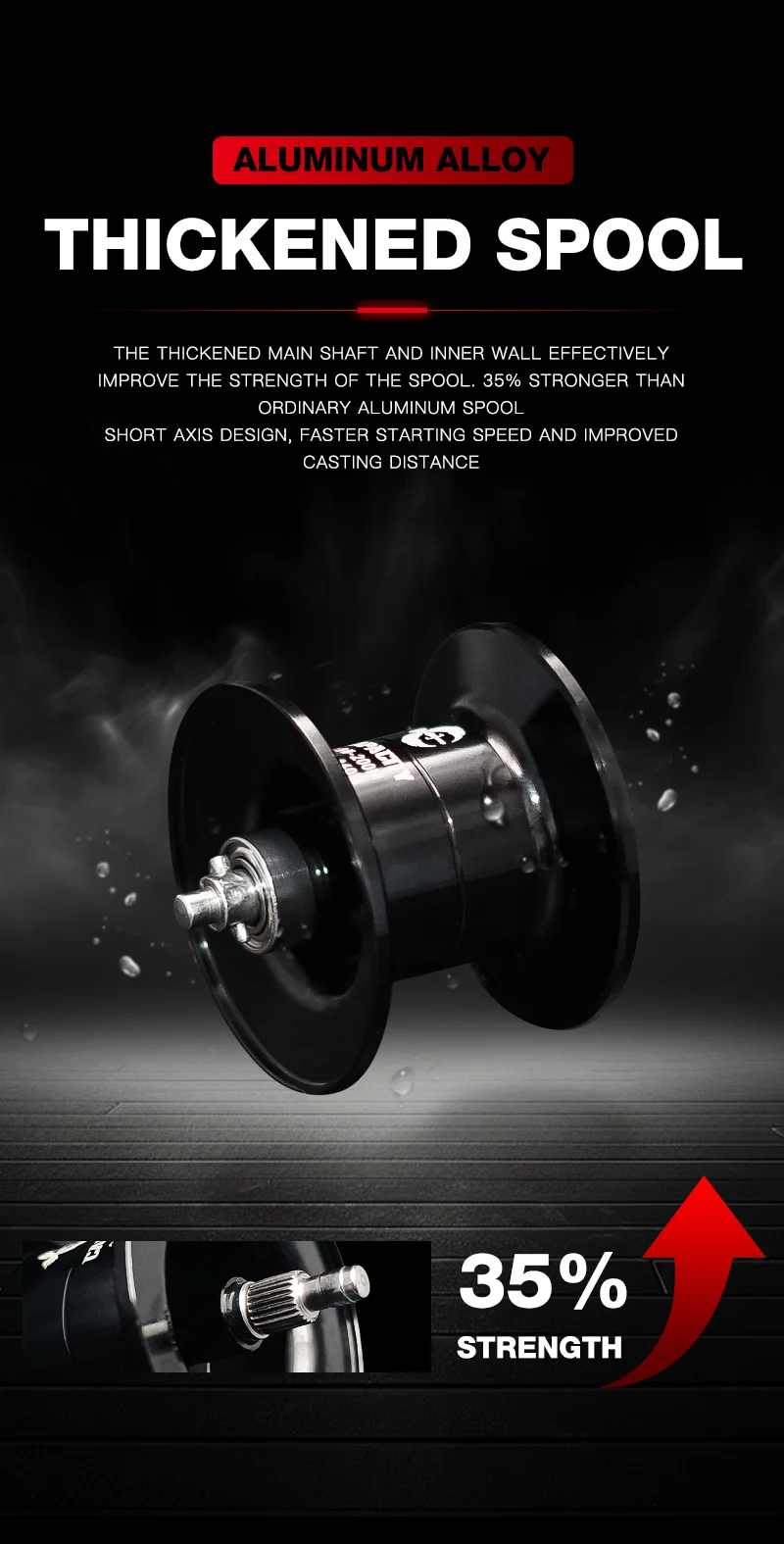 Seasir Commando Power Baitcaster-Rolle, Hochgeschwindigkeits-Übersetzungsverhältnis 7,1:1 Drag 9 kg, neue Generation Drag Clicker, Fresh Saltwater Fishing – Detail 9