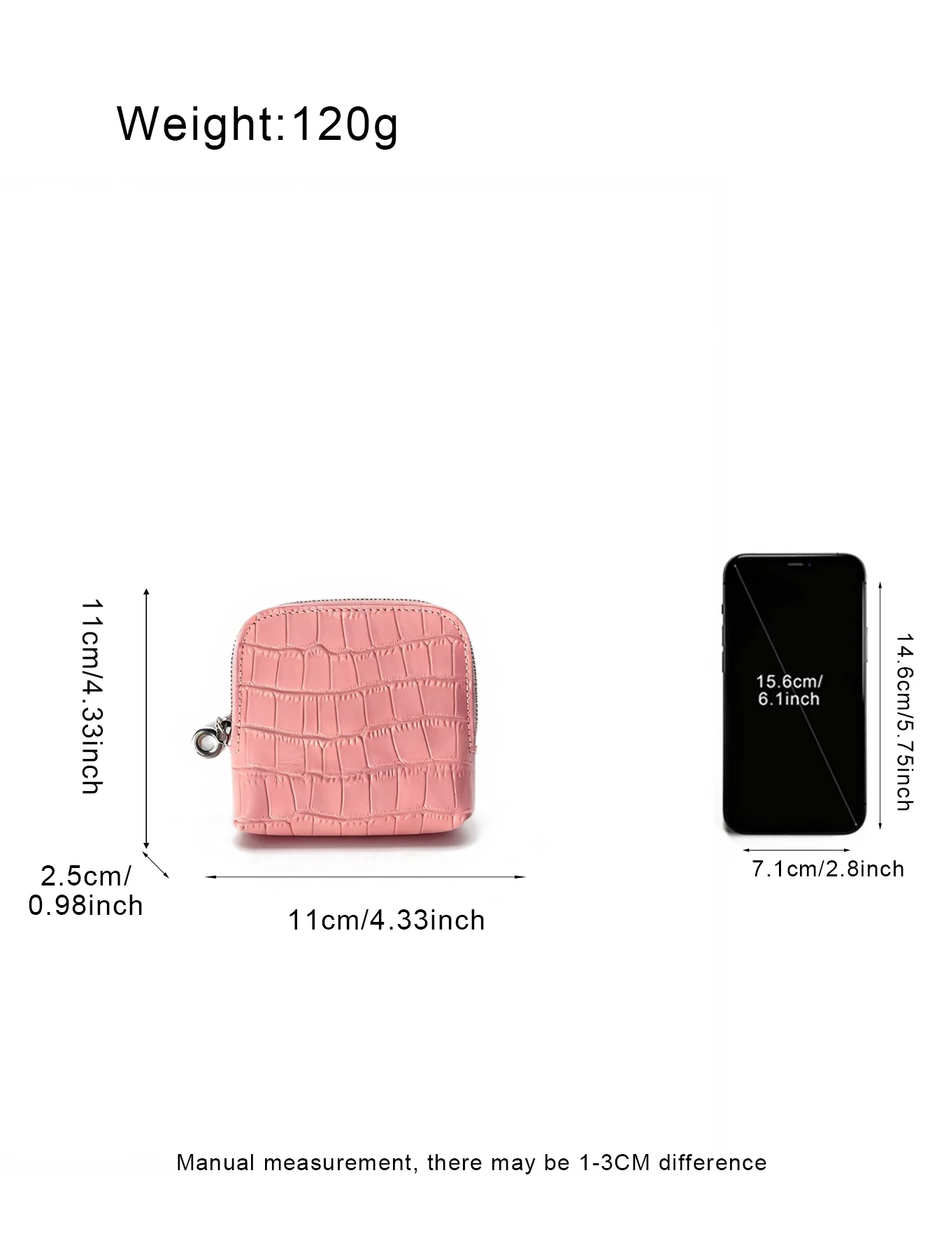 Geprägter Kosmetikbeutel aus Leder mit Krokodil-Optik, großer Stauraum, mehrere Taschen, Handtaschen-Organizer für Toilettenartikel, Reise, rosa Ausführungen. – Detail 2