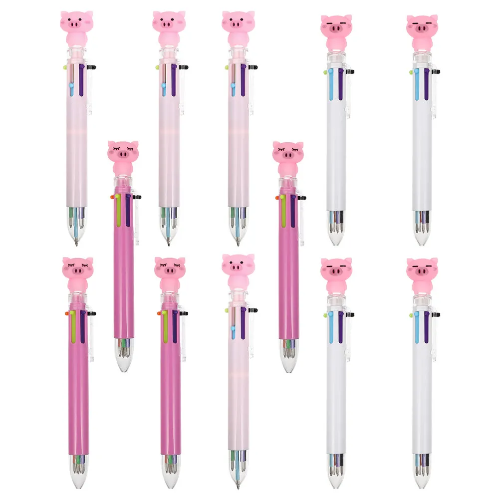 

12Pcs Colored Ballpoint Pens Smooth Writing Student Stationery Set for School Office Gift Idea Six Color Pen