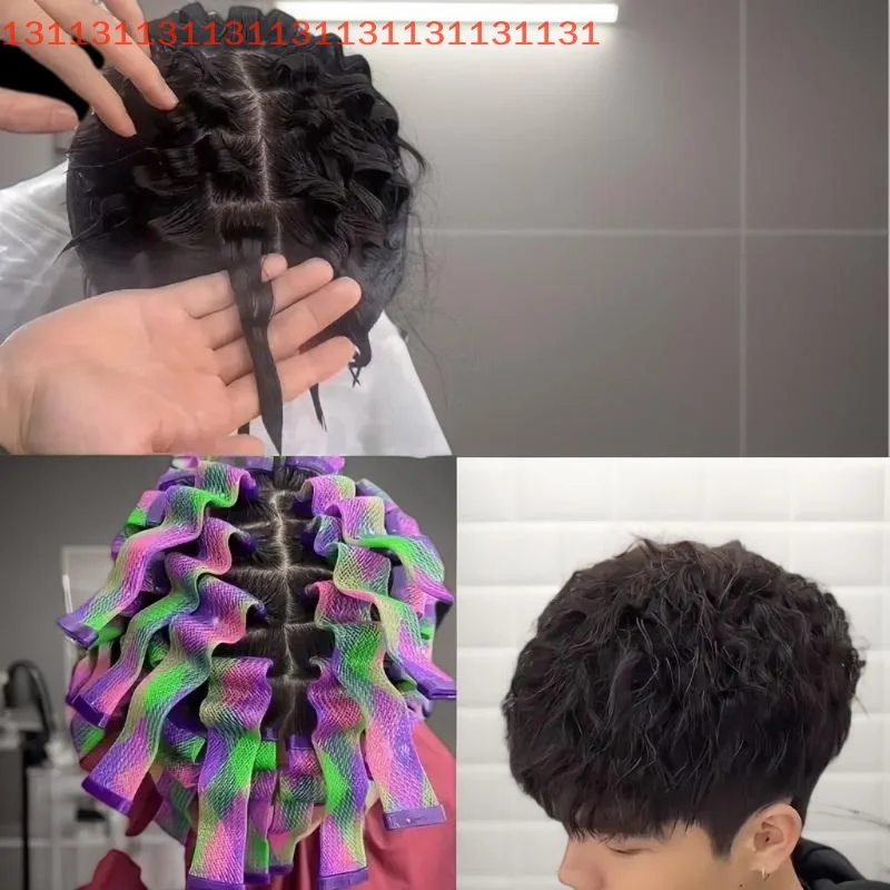 

18/28Pcs Iron Hair Styling Wave Forming Texturing Tool Magic Heatless Water Wave Hair Curler Texture Automatic Rolling Bar