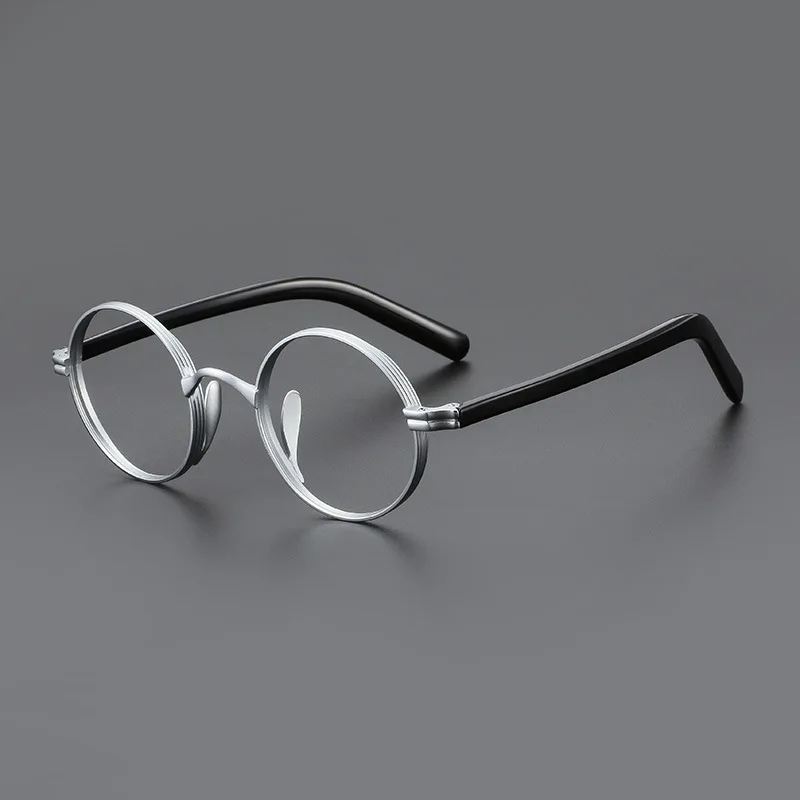 FIRADA nowe mody małe okrągłe okulary Retro okulary z czystego tytanu wygodne oprawki do okularów dla mężczyzn i kobiet ST10881-C — zdjęcie 3