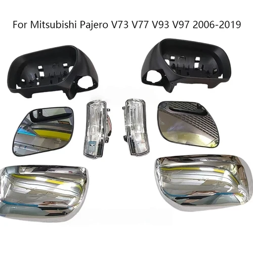 Imagen 2 del producto Marco de cubierta de espejo trasero izquierdo y derecho para coche, luz de señal de giro, soporte inferior para Mitsubishi Pajero V73 V77 V93 V97 2006-2019