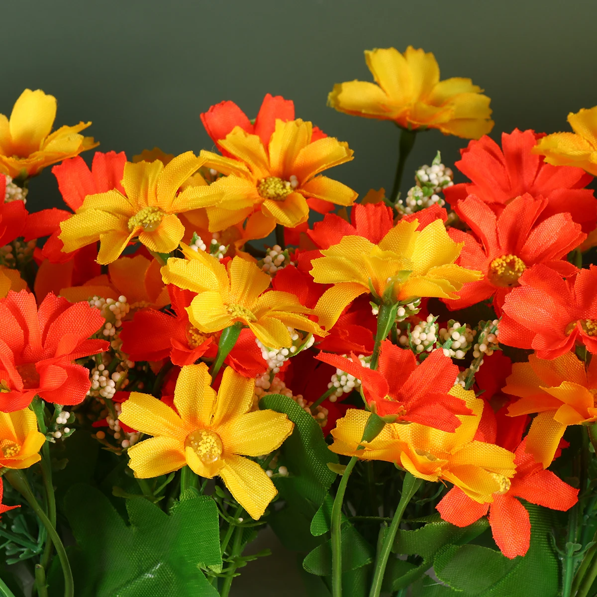 

Artificial Daisy Flowers Yellow Realistic Simulation Fence Adornment Home Decor Lifelike Flower Ornament Wedding PartyDecoration