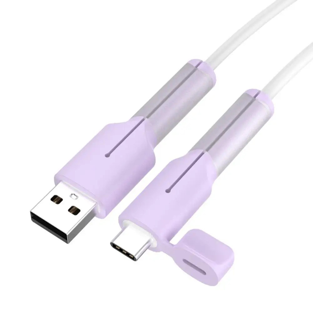 Soft Silicone Charger Cable Winder Fast Charging Cable Protector Sleeve For Mirco/Type-c Data Cable Interface Protective Cover 