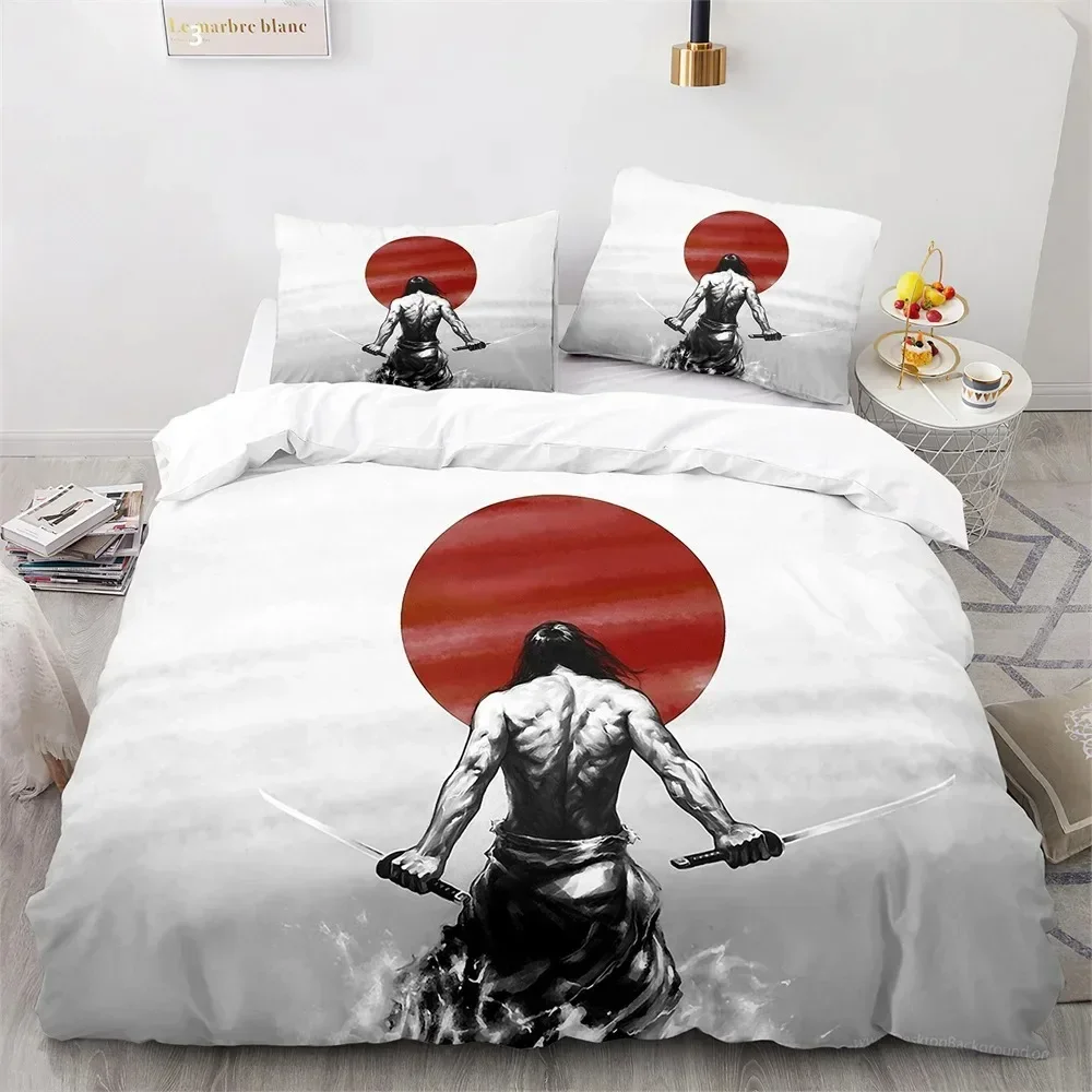 3D Print Japanese-Style Bedding Set Ukiyo-e Theme Comforter Sea Wave Red Sun Pattern Decor Kids Teen King Full Size Duvet Cover