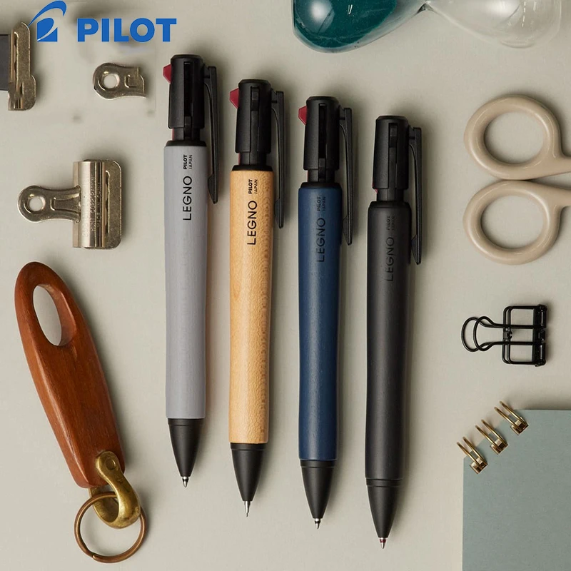 Japanese PILOT LEGNO 3-in-1 Multi-Function Pen,Natural Wood Barrel HYBRID Ink Ballpoint Pen/Pencil For Planner,Take note,Drawing
