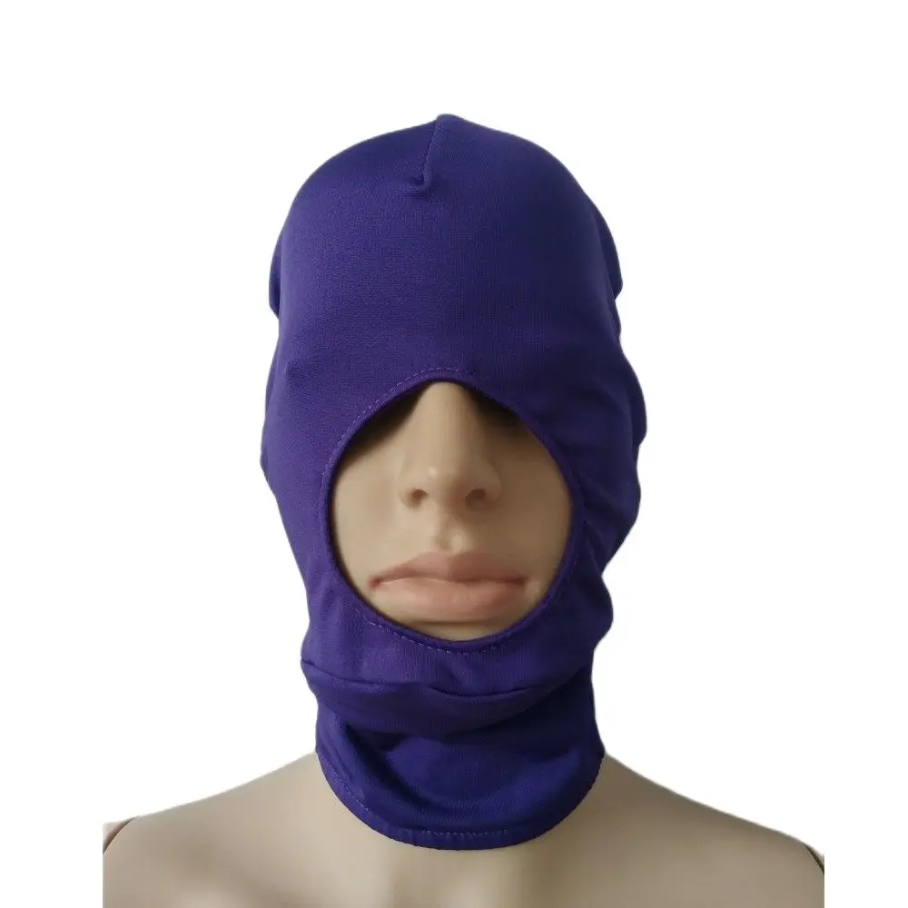 Maschera viola naso e bocca aperti adulti costumi Zentai unisex accessori per feste cappuccio Cosplay di Halloween