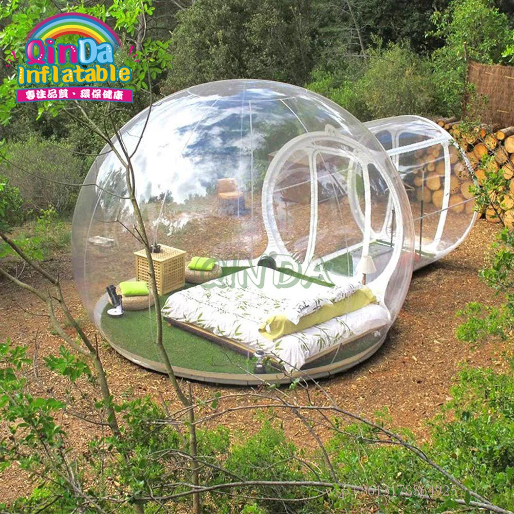 Acampamento ao ar livre impermeável claro 3 4 5 metros de diâmetro casa inflável da barraca da bolha