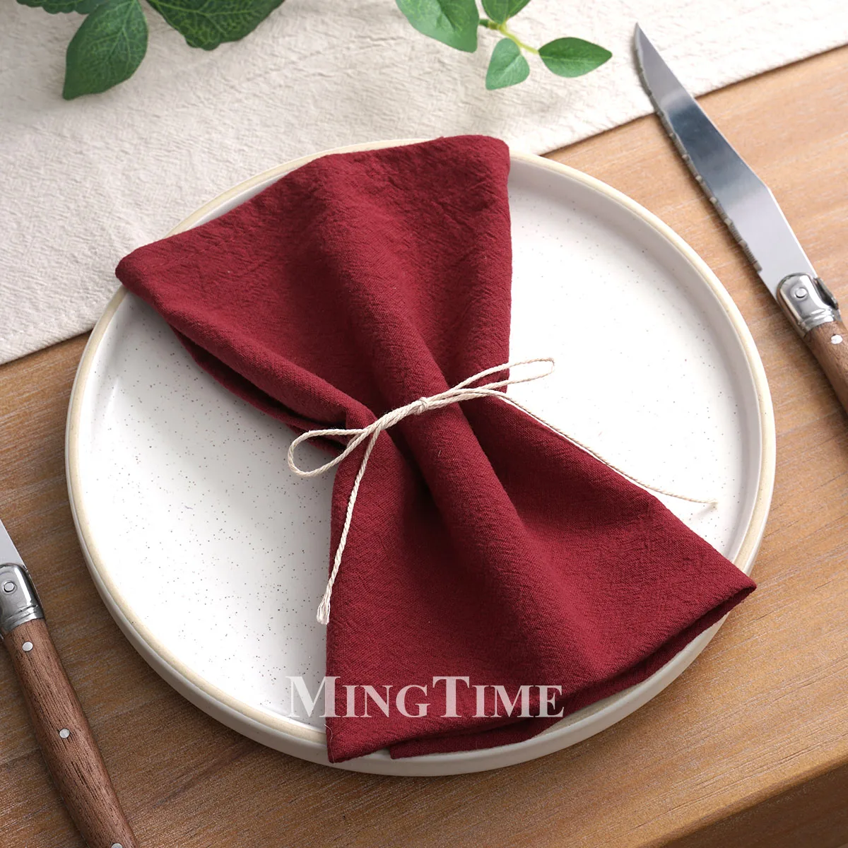 Set of 10pcs Napkins 40cm X 40cm Soft 100% Cotton Classic Style Plain Cloth Table Napkin for Home Party Wedding Christmas
