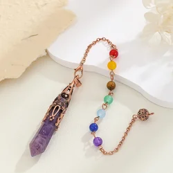 Natural Crystal Pendant Melcaba Energy 7 Chakra Spirit Pendulum Jewelry For Women Stone Chain Pendants