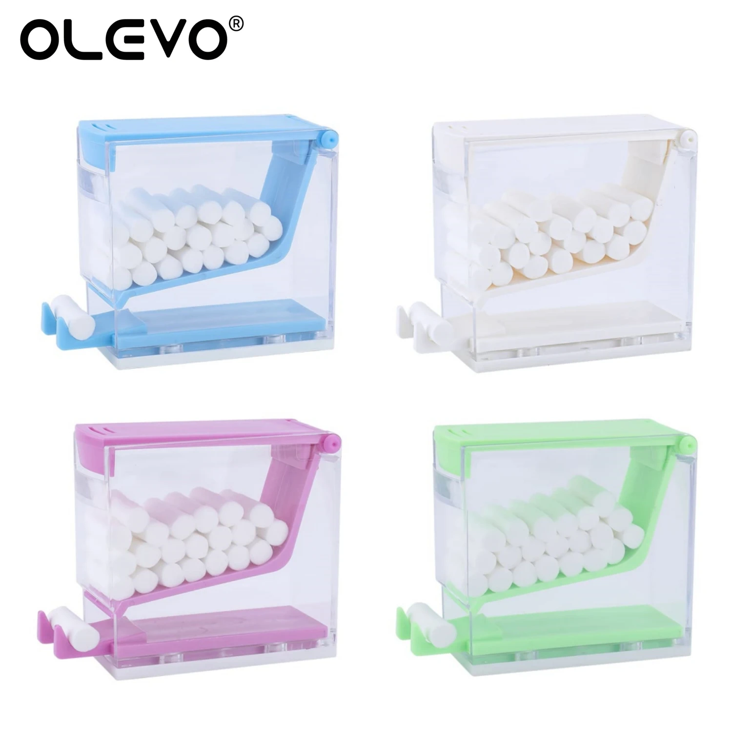 Dental Cotton Roll Dispenser Holder Press Type Box Dentist Swab Storage Box Case Dentistry Organizer Accessories