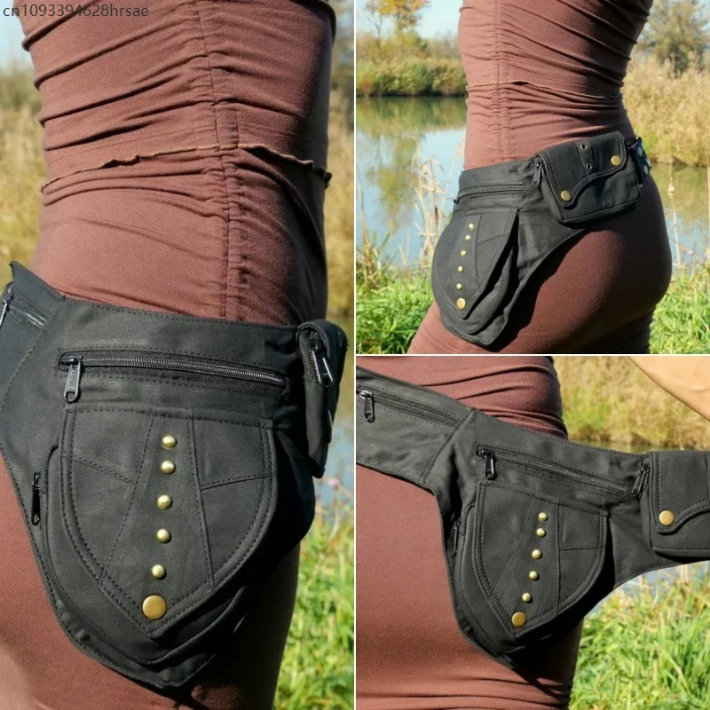 

Personalized Waist Bag Outdoor Sporting Travelling Hip-Hop Belt Or Style Bag Money Street Waist Bag Retro Punk Pack