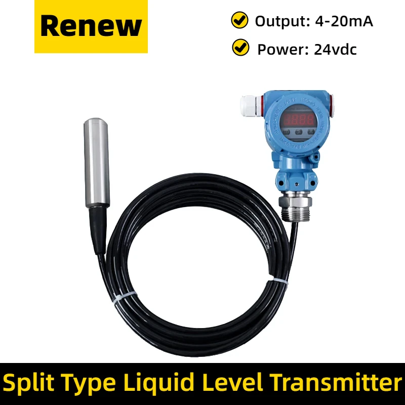 

4-20ma LED Display Electrode Diesel Fuel Oil Tank Level Transmitter Water Level Measurement Pressure Sensor Indicator