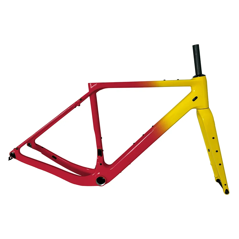 2023 GT30 Carbon Gravel Frame Flat Mount Disc Brake 700C*50C Threaded T47 Gravel Bicycle Frameset Road Bike Multi-color Paint