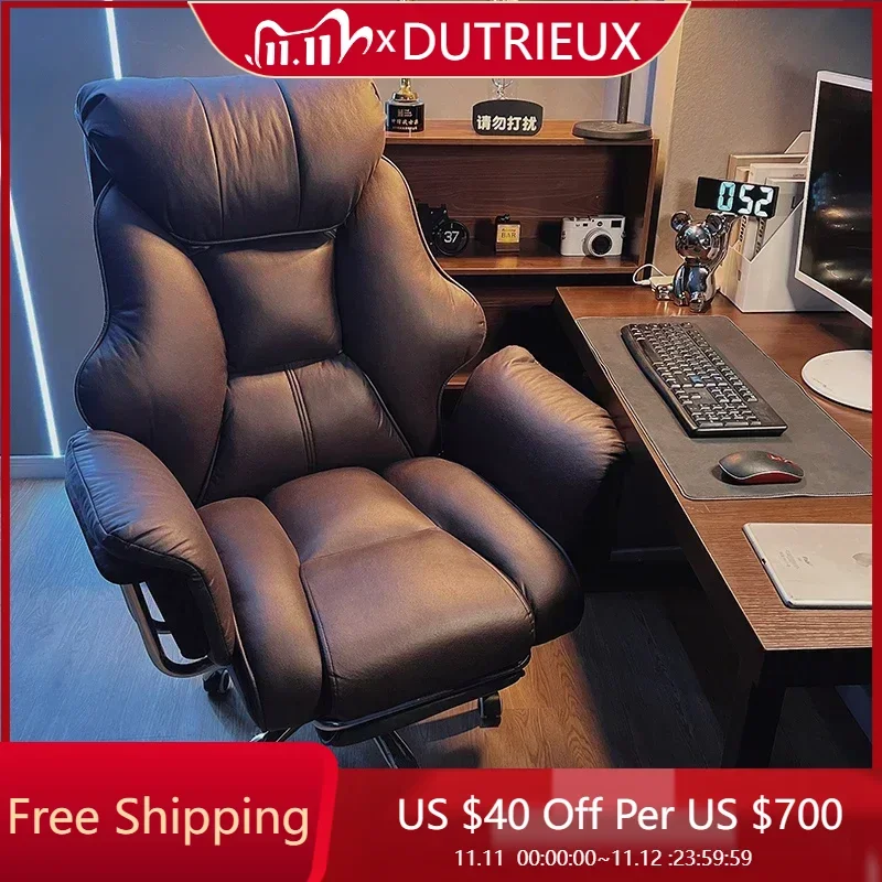 

Luxury Executive Office Chair Recliner Leather Gaming Adjustable Office Chair Ergonomic Roller Casters Muebles Furniture Decor