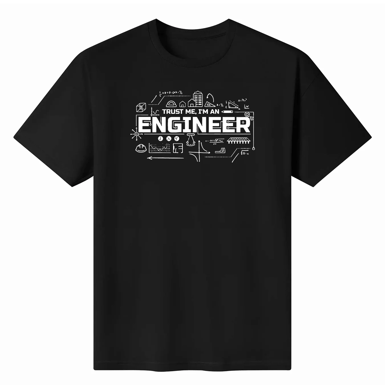 

Trust Me I Am An Engineer Geek Quote T Shirt Tees Funny Man Loose Breathable Graphic Camisa Tops Casual Streetwear