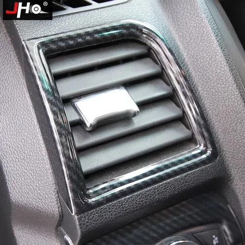 JHO Carbon Fiber Style Dashboard Air Vent Trim For Ford Explorer 2013-2017 Interior Decoration Frame Accessories Cover view 5