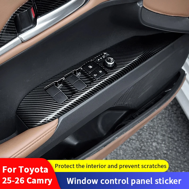 

QHCP крышка кнопки подъема окна автомобиля ABS оконное стекло панель подъема рамка наклейка отделка для Toyota Camry 2025-2026 аксессуары для интерьера