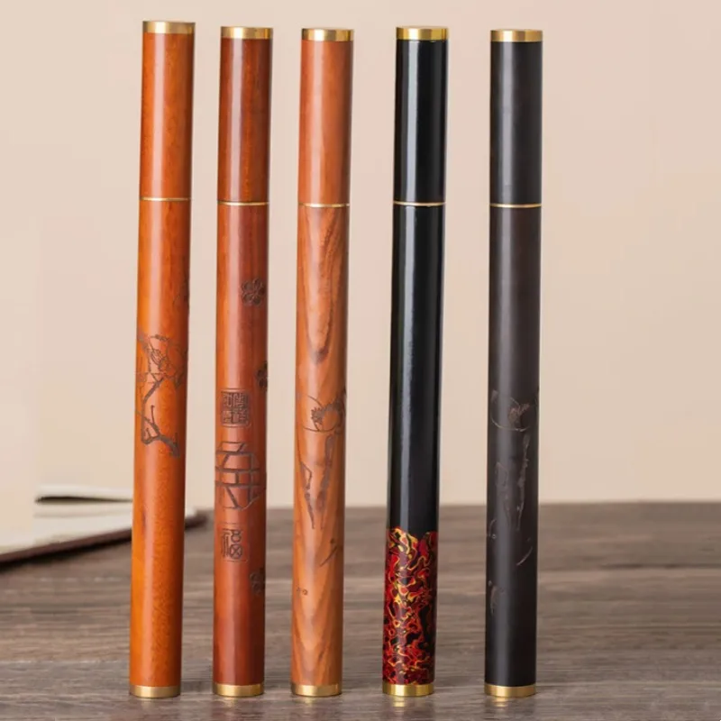 23CM Long Wood Lacquer Line Incense Tube Portable Aromatherapy Accessories Home Indoor Joss Stick Storage Cylinder Ornaments