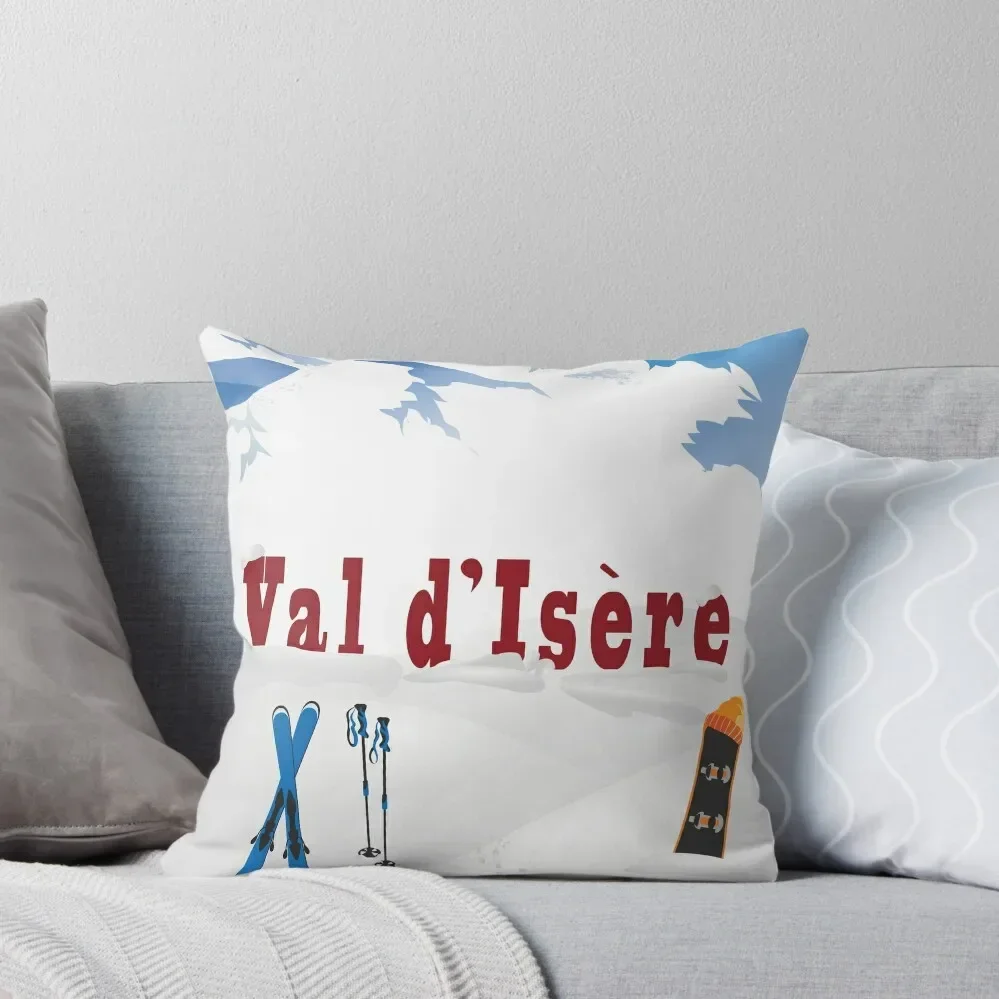 

Ski Val d’Isere, French Alps, Ski Poster Throw Pillow Pillow Cover Cushions For Decorative Sofa Throw Pillow