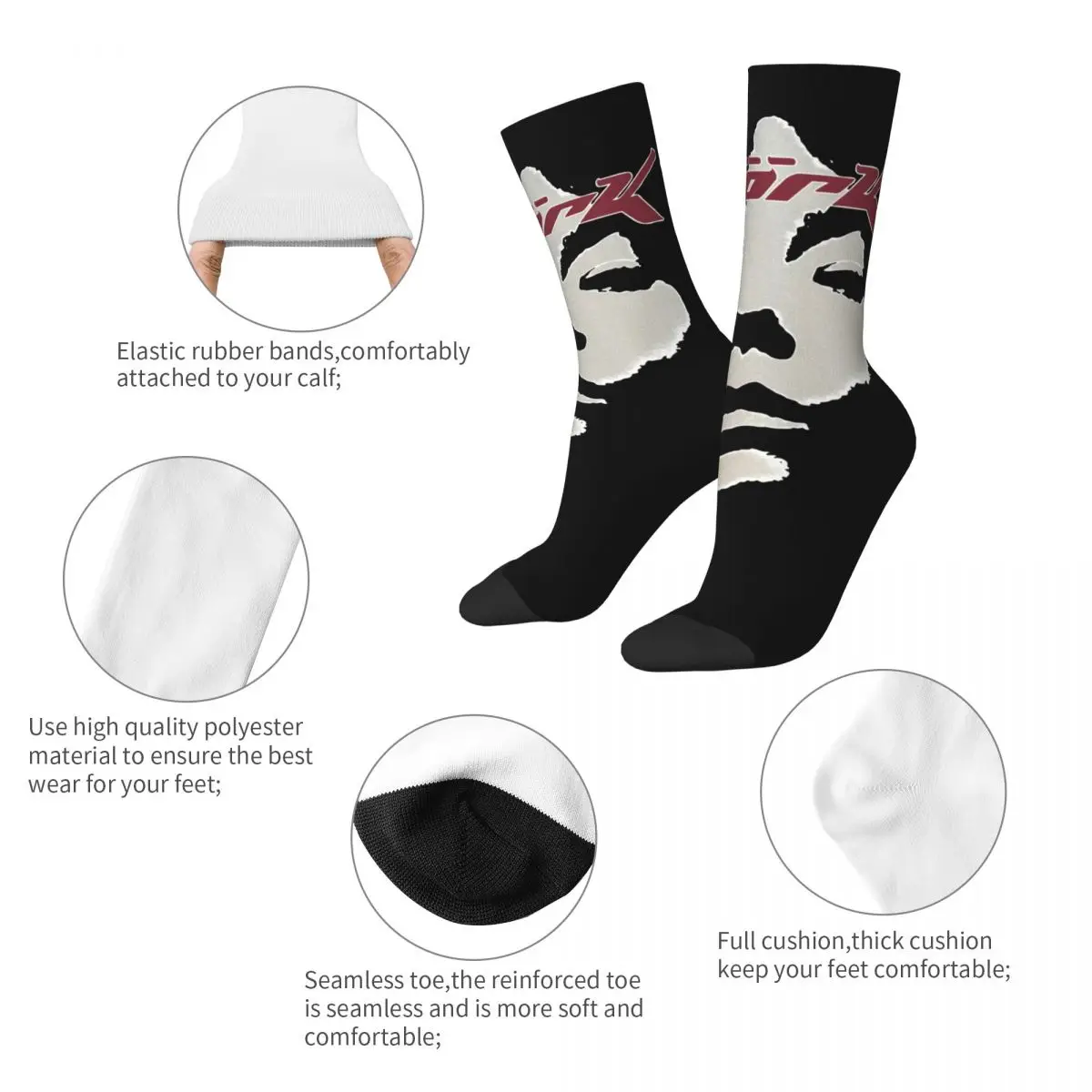 Bjork Homogenic Vintage Face Logo Socks Men's Women's Polyester Funny Happy Iceland Music Singer Socks Harajuku Stockings Gifts