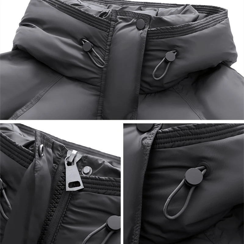 Vestes rembourrées en coton pour femmes, épais et chaud, à capuche, col montant, manches longues, manteaux amples solides, pardessus décontracté