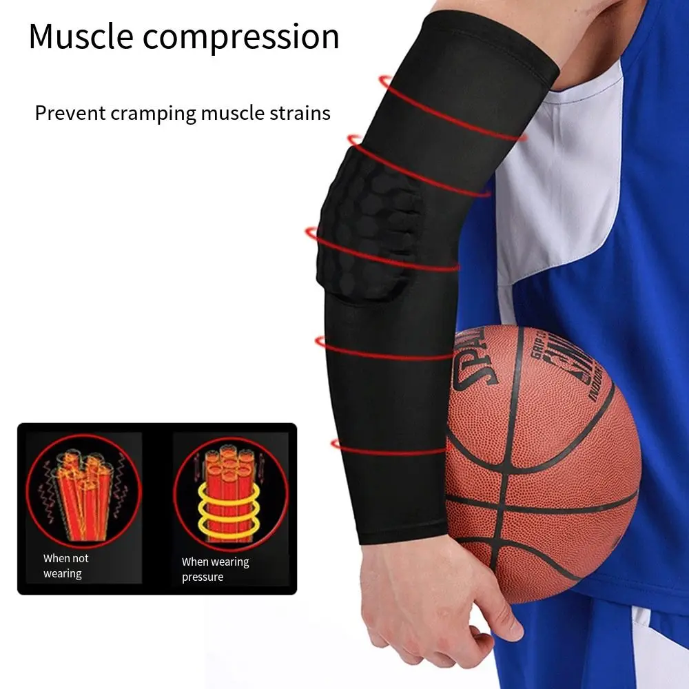 2Pcs Crashproof Pads Honeycomb Elbow Protective Pads Anti-Collision Armguards Basketball Arm Sleeves Elasticity Breathable