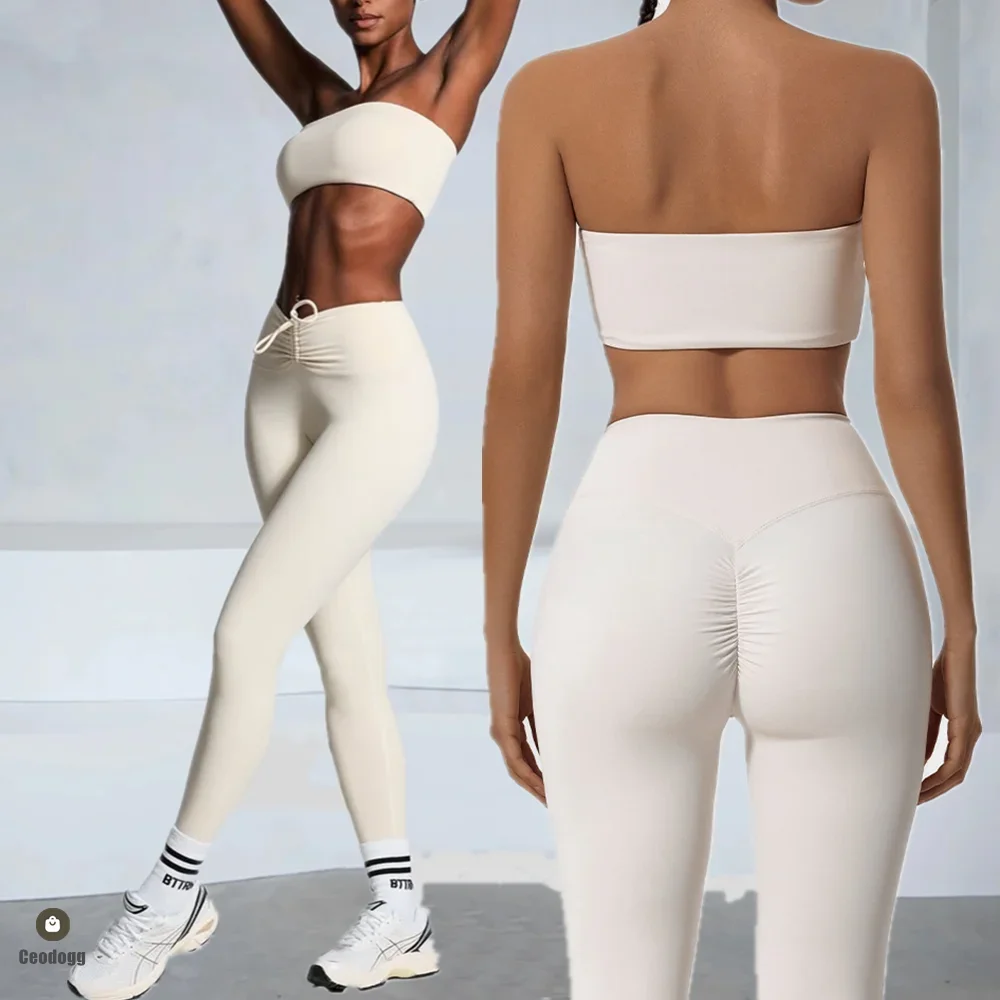 2 قطعة مجموعة اليوغا حمالة النساء تجريب بانت بدلة رياضية الصالة الرياضية رفع قطب يغطي الرجل حمالة صدر رياضية ملابس رياضية نشطة XP275 #1