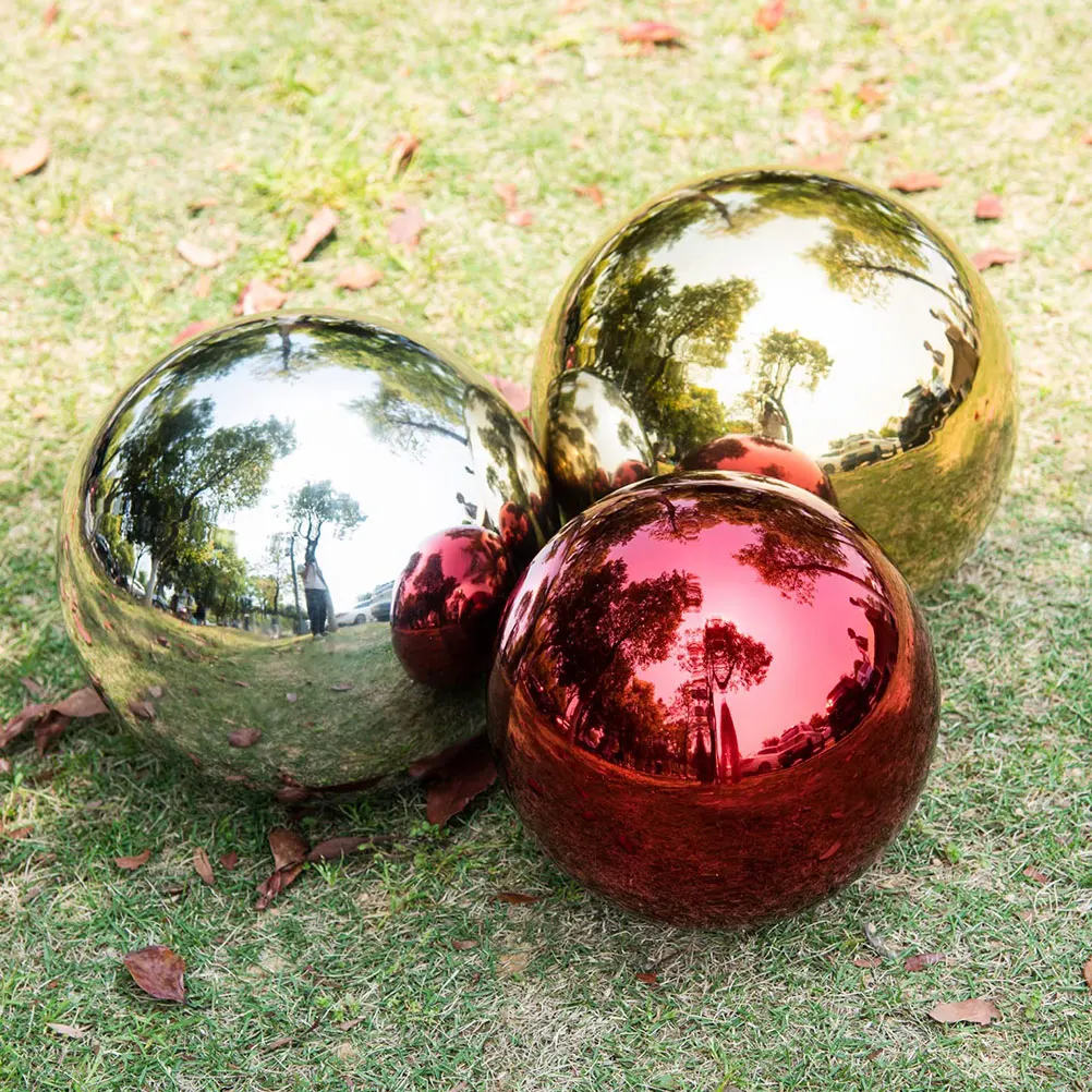 

Mirror Reflective 150MM Gem Red Garden Mirror Ball Gazing Balls for Garden Decor Stainless Steel Polished Metal