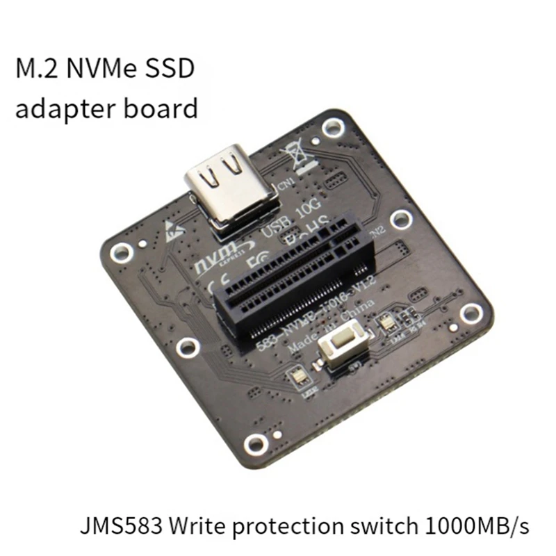 

1 Piece M.2 Nvme SATA SSD Enclosure Adapter Card ABS 2TB JMS583 USB Gen2 10Gbps HDD Enclosure Expansion Adapter Card