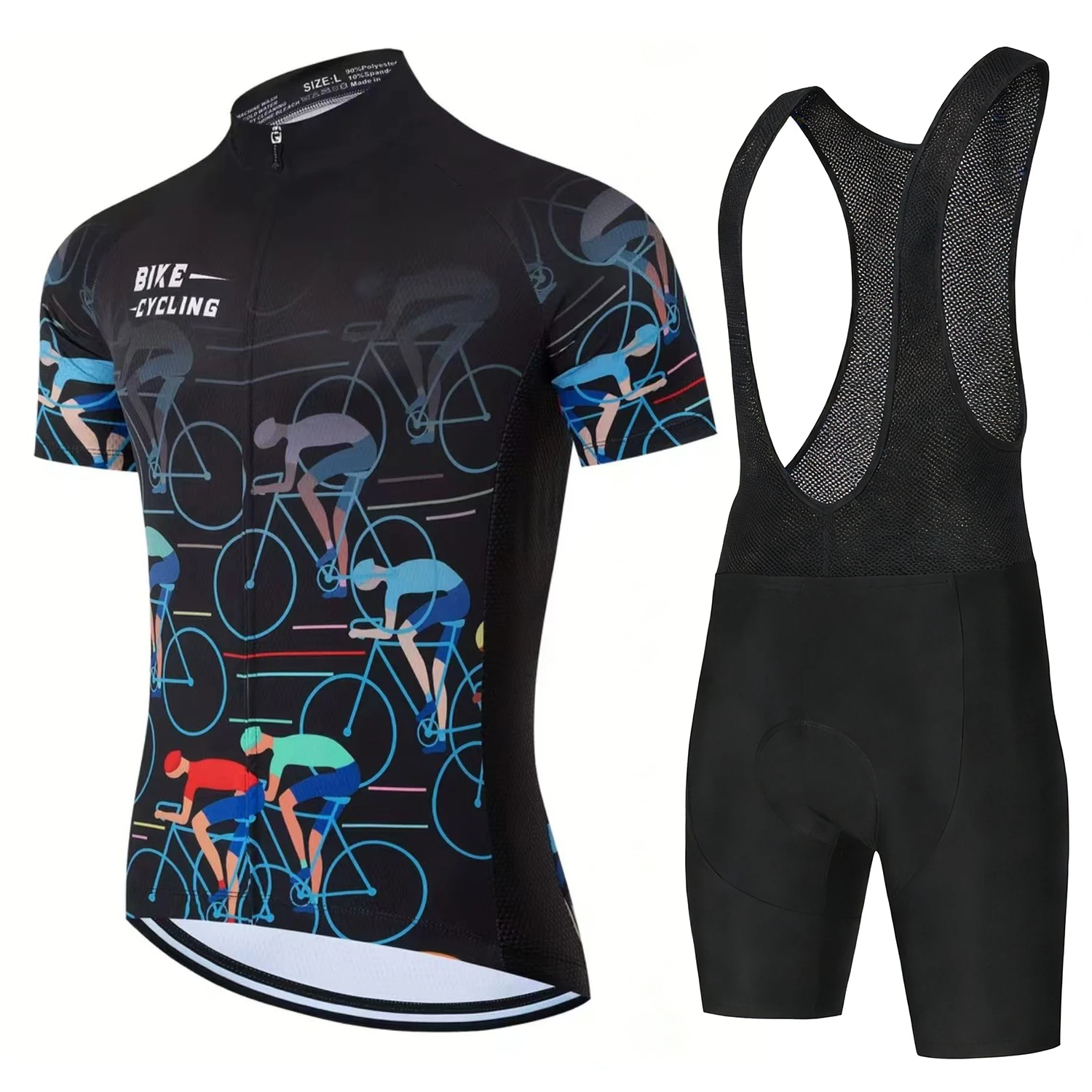 Mountainbike-Bekleidung für Herren, Herren-Radsportbekleidung, Fahrradzubehör, Langpolster-Team-Trikot-Sets, Sommer-Fahrradjacke