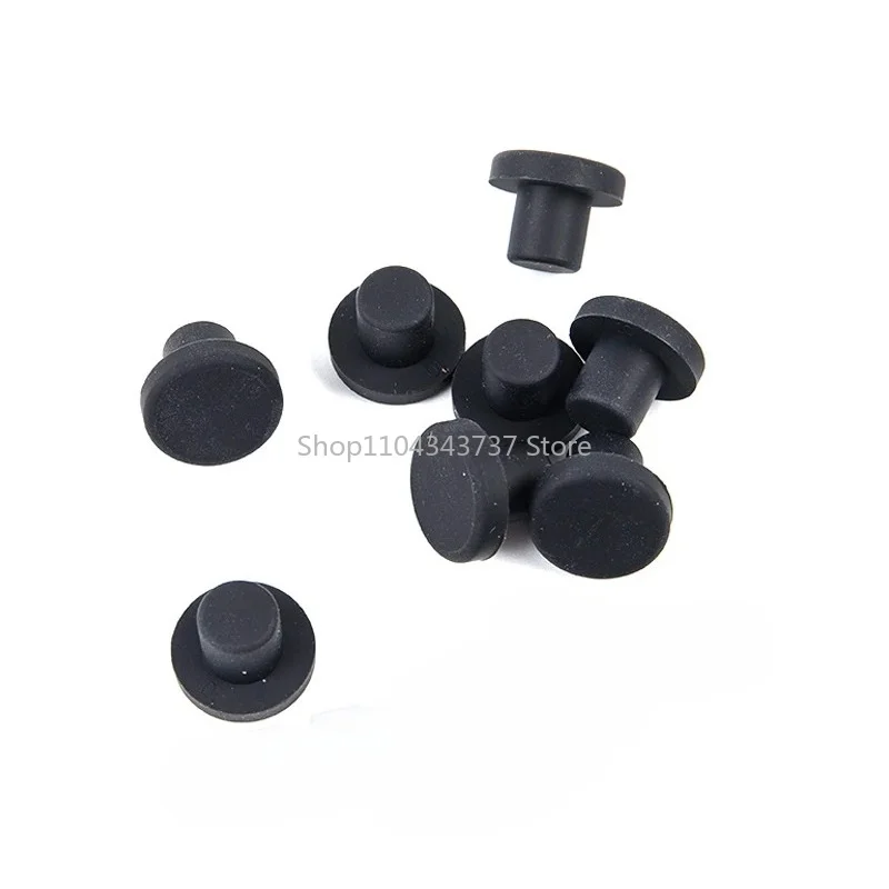 10pcs 3mm-14mm Black Silicone Rubber Hole Plugs Solid T Type High Temperature Seal Stopper Dustproof Plug Elastic Hole Plug