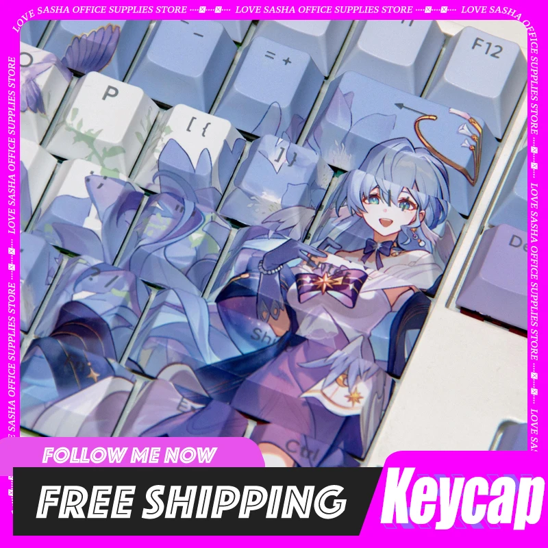 Robin Keycaps Honkai Star Rail Pbt Dye Sublimation Light Transmitting Cherry Mx Cross Axis Switch For Mechanical Keyboardgift