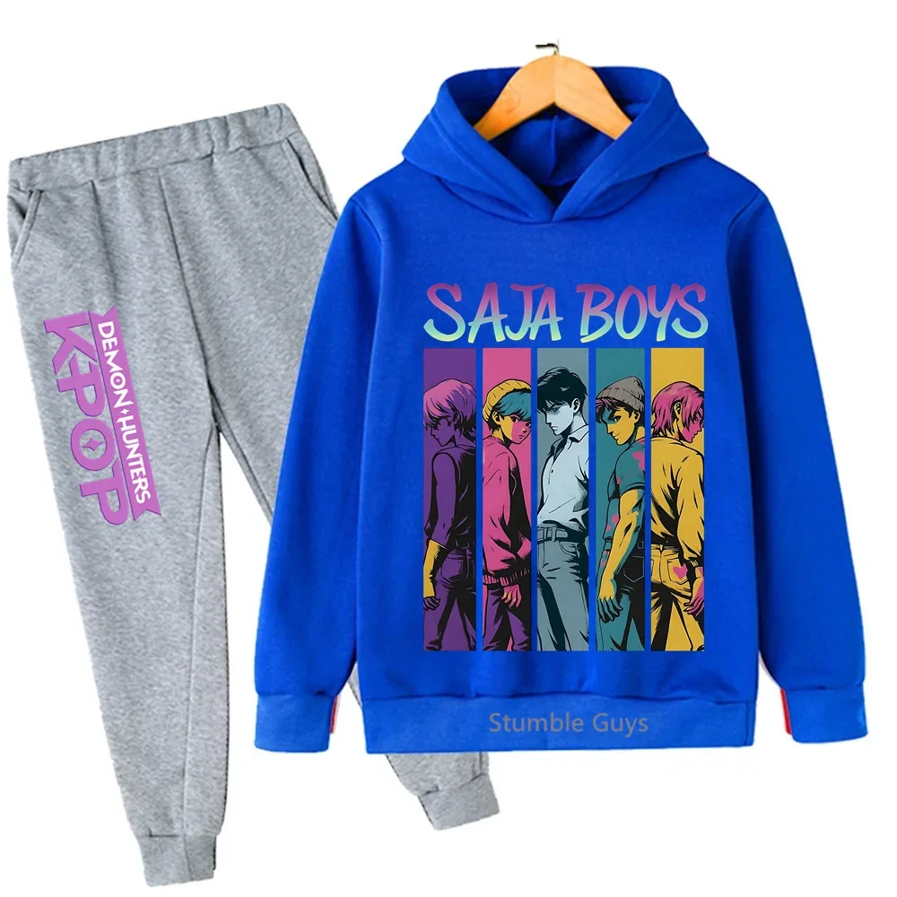

Kids Kpop Demon Hunters Hoodie Set Boys Girls 3-14Y Autumn Sportswear Casual Outfits
