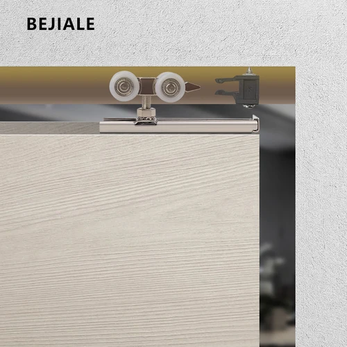 Imagen 2 del producto Rueda colgante para puerta de madera, guía silenciosa, polea enchufable para baño, cocina, puerta corredera colgante, pista superior