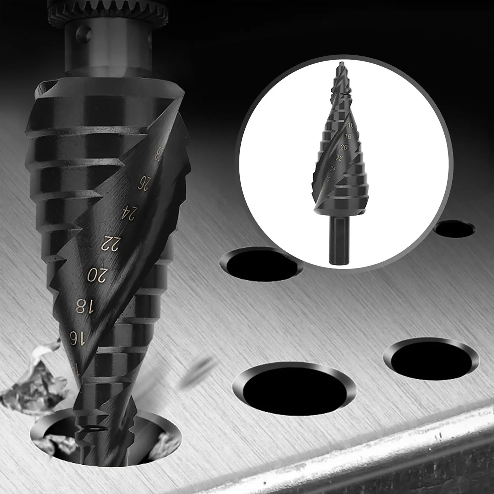 ZK30 6‑30mm Cone Step Drill Bit Nitriding High Speed Steel Hole Cuttet for Metal Sheet