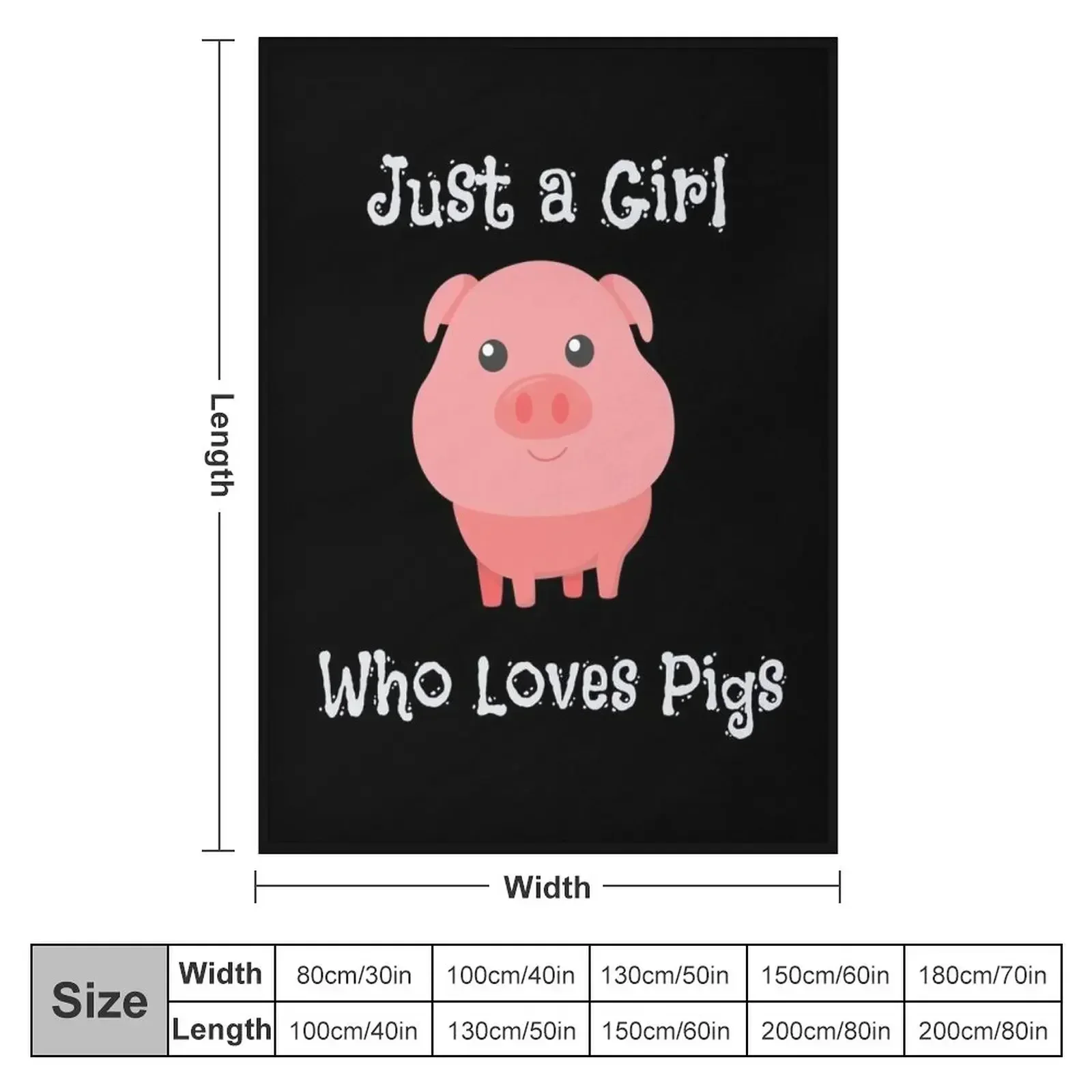 Just a Girl Who Loves Pigs Cute Baby Pig Piglet Throw Blanket Luxury Throw Cute Blankets