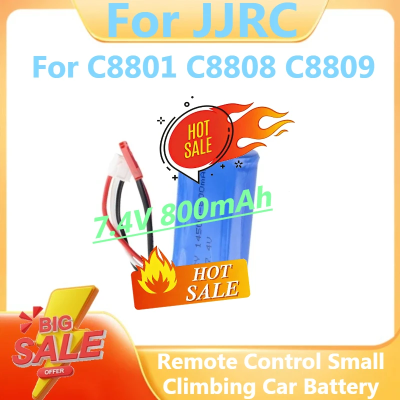 

Battery For JJRC C8801 C8808 C8809 Remote Control Small Climbing Car Accessories Upgrade Large Capacity Battery 7.4V 800mAh
