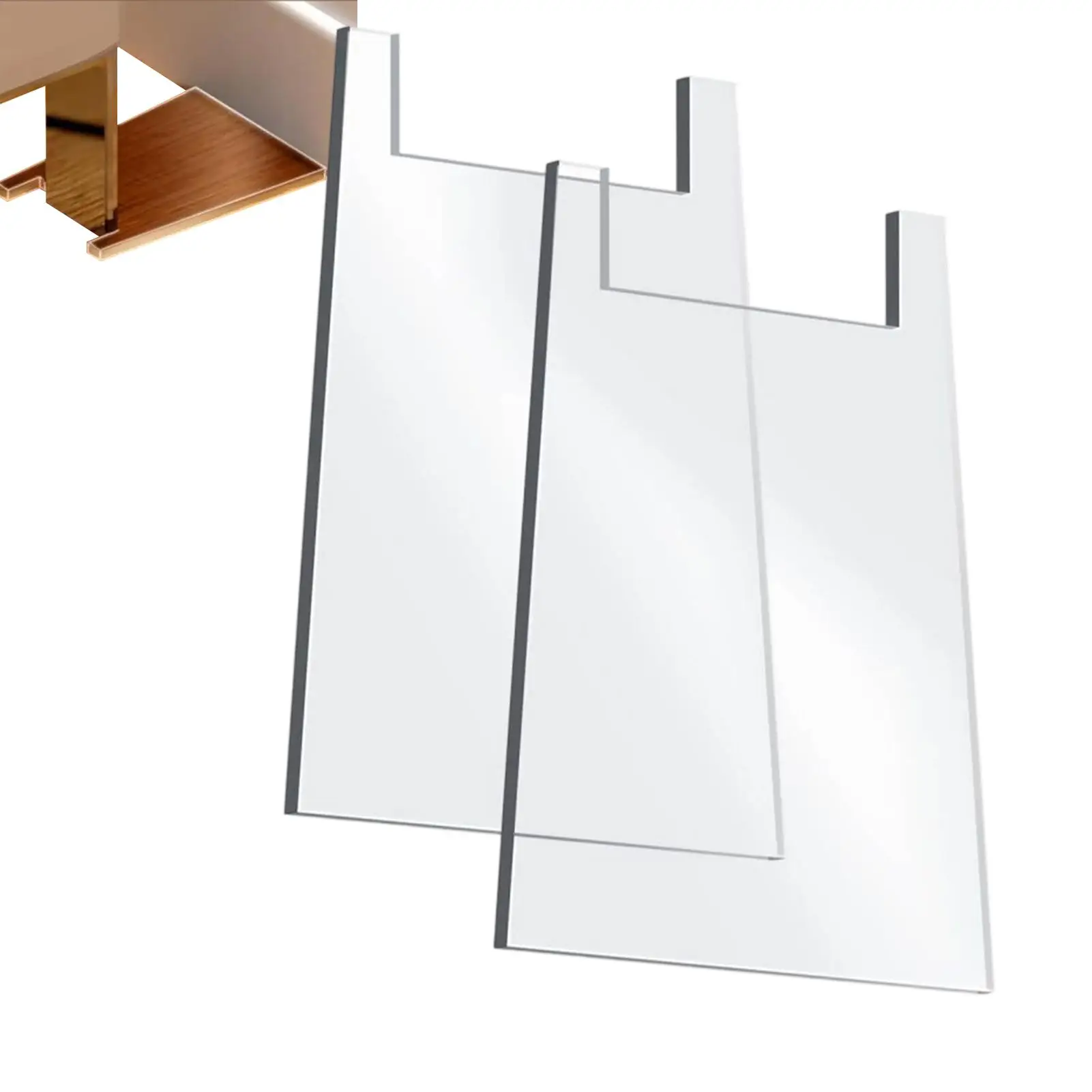 واقيات حائط الأثاث مكونة من قطعتين من فواصل الأثاث المصنوعة من الأكريليك الشفاف لمقبس الأريكة والسرير وخزانة الشقة والمنزل