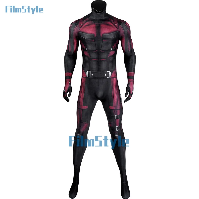 Demolidor Cosplay Traje para o Halloween, Matt Murdock, Super-herói, 3D Impresso Spandex, Ternos Zentai, Cosplay